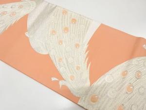 アンティーク　孔雀模様織り出し袋帯（材料）